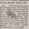 Ausstellung Feuer Wasser Erde Luft Mittelbayerische Zeitung Oktober 1995