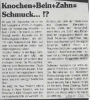 Ausstellung Knochen Bein Zahn Schmuck Logo Oktober 1998
